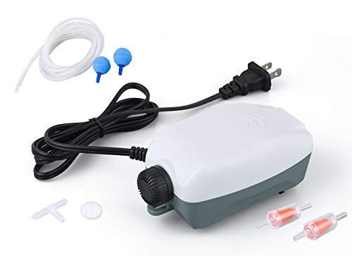 FEDOUR Aquarium Oxygen Air Pump, 2 Outlets Fish Tank Air Pump, Whisper Quiet Fish Air Pump with Completed Accessories