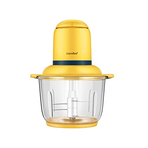 COMFEE MJ-FM4001W Electric Kitchen Chopper, 2 Blades, Chopper, 2 Speed, 2L Capacity, 300 W, Yellow