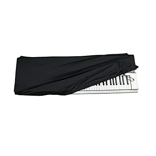 Piano Keyboard Dust Cover for 61/76/88 Keys- Electric/Digital Piano Stretchable Protective Keyboard Cover, Elastic Cord Locking Clasp, Machine Washable (88 Keys)