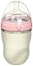 Comotomo Natural Feel Bundle - 2 Items: 8 Ounce Baby Bottle Pink, Extra Pack Medium Flow Nipples