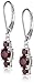 Amazon Essentials Sterling Silver Genuine and Created Gemstone Three Stone Birthstone Leverback Dangle Earrings, (previously Amazon Collection)