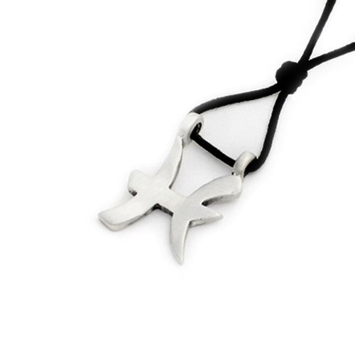 Pisces Silver Pewter Charm Necklace Pendant Jewelry
