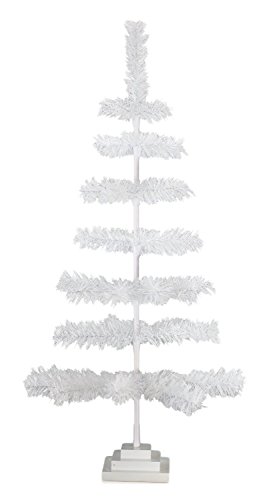 3FT White Christmas Tree Classic White Tinsel Tree White Feather 36'' Tree Vintage Retro Tabletop Centerpiece Christmas Merchandising Retail Display Tree