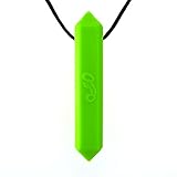Quell-O Gravity Stone Chewable Sensory Teether Necklace for Soft, Mild Chewers - Tough, Green