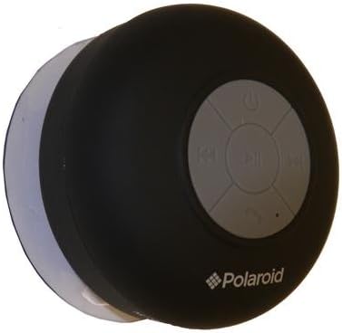 Polaroid Bluetooth Wireless Shower Speaker, Portable & Rechargeable System (Black)