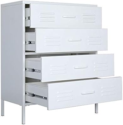 4 Layer Steel Drawers Cabinet Self Assembly Bedroom Wardrobe Chest Metal Storage Drawers For Household Or Office Large Space Organizer Can Be Used To Store Books Clothes Shoes Toys Tools Amazon Sg Home