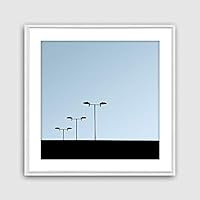 Framed Canvas Wall Art Geometric Building Canvas Prints Home Artwork Decoration for Living Room,Bedroom - 16x16 inches