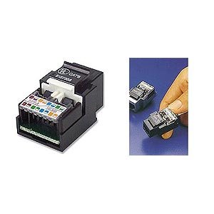 CAT5 RJ45 Keystone Jack Tool Free, Black