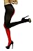 ToBeInStyle Women's Two Toned Jester Tights w/Reinforced Toe - One Size: Plus/Queen - Black/Red