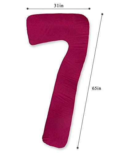 AngQi Pregnancy Body Pillow with Jersey Cover, L Shaped Full Body Pillow for Pregnant Women