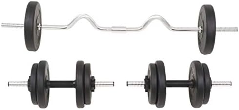 vidaXL Juego de Pesas 30kg Barra y Mancuernas Fitness Musculación ...
