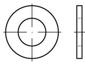 DIN 125 Stainless Steel 140 HV Galvanised Washers Form A (Without Bevel – Dimensions: 24 x 2.5 (Pack of 500)