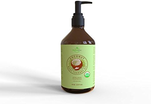 Coconut Oil Extra Virgin with Light Sesame Oil and High Oleic Sunflower WITH PUMP - 100% Certified Organic - FREE Recipe E-Book! - Great Massage Oil - 8.5 oz. Best Aromatherapy Carrier Oils.