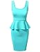 NINEXIS Women's Scoop Neck Ponte Sleeveless Tank Peplum Top Midi Pencil Skirt Dress