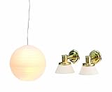 Lundby Smaland Dollhouse Rice Lamp and 2 Wall Sconces Set