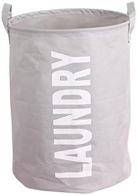 Foldable Laundry Basket Polyester Storage Bag Hamper Waterproof Toys Organizer Tidy Clothes Holder White - intl