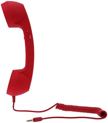 UniHappy 3.5 MM Socket Handset Retro Anti-Radiation Phone Call Receiver (Red)