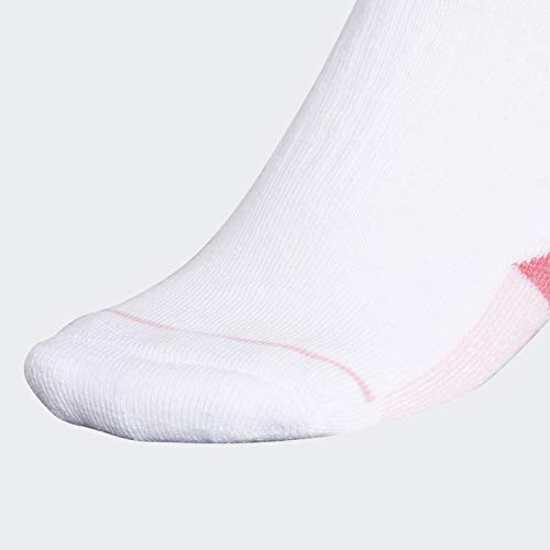 adidas Women's Cushioned No Show Socks (3Pair), White/Real Pink/Light
