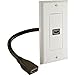 iMBAPrice - HDMI Pigtail Wall Plate Built-in Flexible Hi-Speed HDMI Cable with Ethernet Single Port (1 Port) White