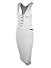 MISFONDLE Women's Sexy Bodycon Bandage Lace up Midi Club Dress White