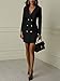 Ninimour Women V-Neck Double Breasted Blazer Dress S Black