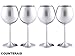 Counter Aid Stainless Steel Wine Glasses - Set of 4 Long Stem Unbreakable and ShatterProof Cocktail and Beverage Steel Wine Glass For Camping, BBQs & Picnics - 12oz