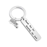 Myhouse Stainless Steel Keychain Lettering" Thank You for Keeping Me Safe" Driving Keychain Purse Bag Pendant Key Chain Gift
