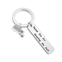 Myhouse Stainless Steel Keychain Lettering" Thank You for Keeping Me Safe" Driving Keychain Purse Bag Pendant Key Chain Gift