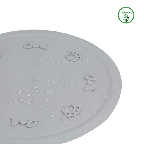 image for lesotc Dog Cat Bowl Mat, Pet Food Mat, Pet Feeding Mat, FDA Silicone C