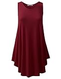 URBANCLEO Womens Scoop Neck Sleeveless eLong Tunic Top Shirt BURGUNDY 3XLARGE