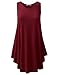 URBANCLEO Womens Scoop Neck Sleeveless eLong Tunic Top Shirt BURGUNDY 3XLARGE