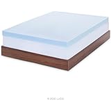 LUCID 4 Inch Gel Memory Foam Mattress Topper - Ventilated for Optimum Temperature - Full