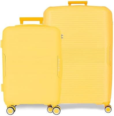 Joumma Bags Inari - Valigia rigida ABS, diverse dimensioni, nero, verde, rosso, grigio, poliestere, giallo, Taglia unica, Set 2 valigie