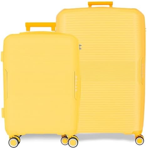 Joumma Bags Inari - Valigia rigida ABS, diverse dimensioni, nero, verde, rosso, grigio, poliestere, giallo, Taglia unica, Set 2 valigie