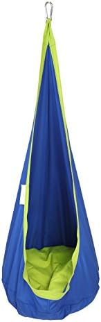 Autumn Dream Kids hanging hammock Pod swing chair nook – Great for outdoor and indoor use (blue)
