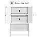 Yaheetech Bathroom Organizer Cupboard Wall Mounted Medicine Cabinet - Double Door Adjustable Shelves Hanging Bar, White