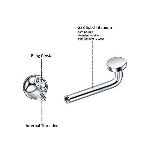 Xpircn 14G Titanium Crystal Gem Christina Bar Vertical Clitoral Hood Genital Piercing VCH Body Jewelry