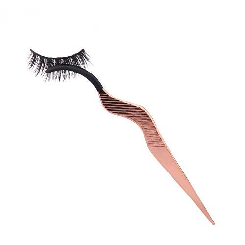 BEPHOLAN False Eyelashes Applicator Tool Eyelash Extension Tweezers Remover Clip Tweezers Nipper (Golden)