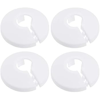uxcell Pipe Collar 13mm PP Radiator Escutcheon Water Pipe Cover Decoration White 4 Pcs