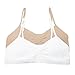 Fruit of the Loom Big Girls' Seamless Shirred Front Bralette, Sand/White, 30(Pack of 2)