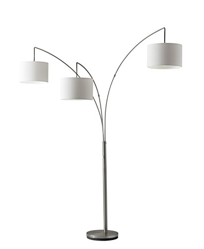 Adesso Trinity 3 Arc Floor Lamp Satin Steel Color Antique