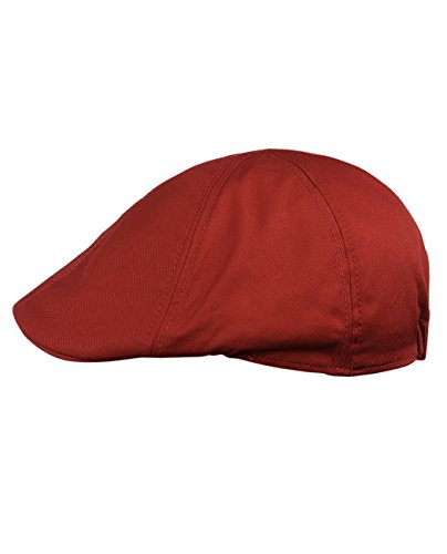 NYFASHION101 Fashionable Solid Color Unisex Cotton Duck Bill Newsboy Ivy Cap, Cherry