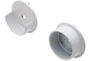 TOP SHELF HARDWARE TAG Synergy Premium 1 Pair of 1-5/16" Diameter Round Wardrobe Tube Closet Rod End Supports (White)
