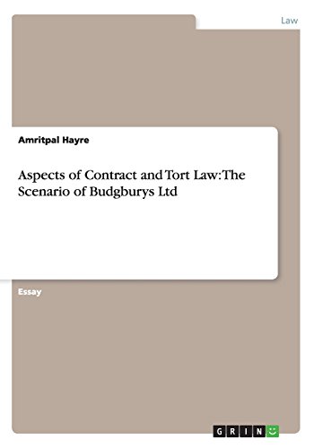 Aspects of Contract and Tort Law: The Scenario of Budgburys Ltd
