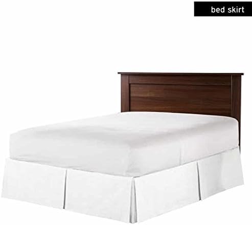 Hotel Luxury 1800 Series Brushed Microfiber 16 Inch Drop Length (King, White) Bed Skirt with Box Pleats and Split Corners - Easy Care, Hypoallergenic, Wrinkle & Fade Resistant Bedding