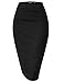 TWINTH Slim Vintage Pencil Skirts Below Knee Skirt Black M