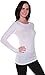 Active Basic Athletic Fitted Plain Long Sleeves Round Crew Neck T Shirt Top, Longer Length (Medium, White)
