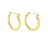Tiny 14k Gold Extra Small Hoop Earrings (12mm Diameter)