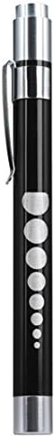 Moonfully Battery Powered Tactical LED Pen Light Medical First Aid Mini EDC Pocket Torch (Black)