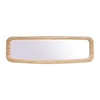 LITTLEMOLE Rear View Mirror - Imitation Wood Grain Wide Angle Car Rearview Mirror - Universal Interior Clip On Original Mirror (11.6" L x 3.7" H)